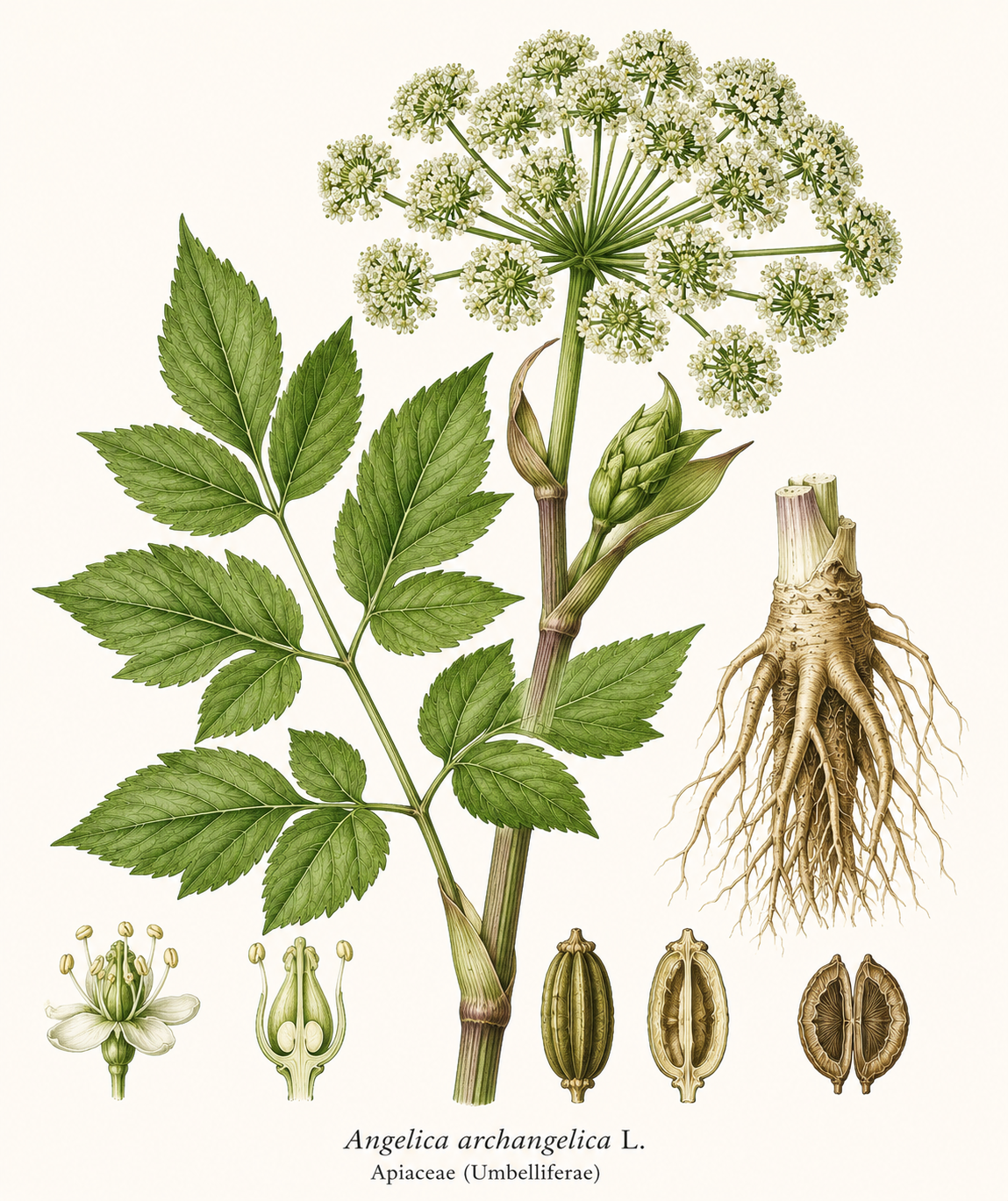 Angelica botanical illustration