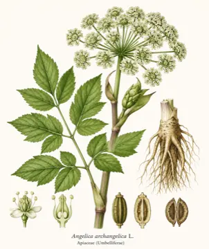 Angelica botanical illustration