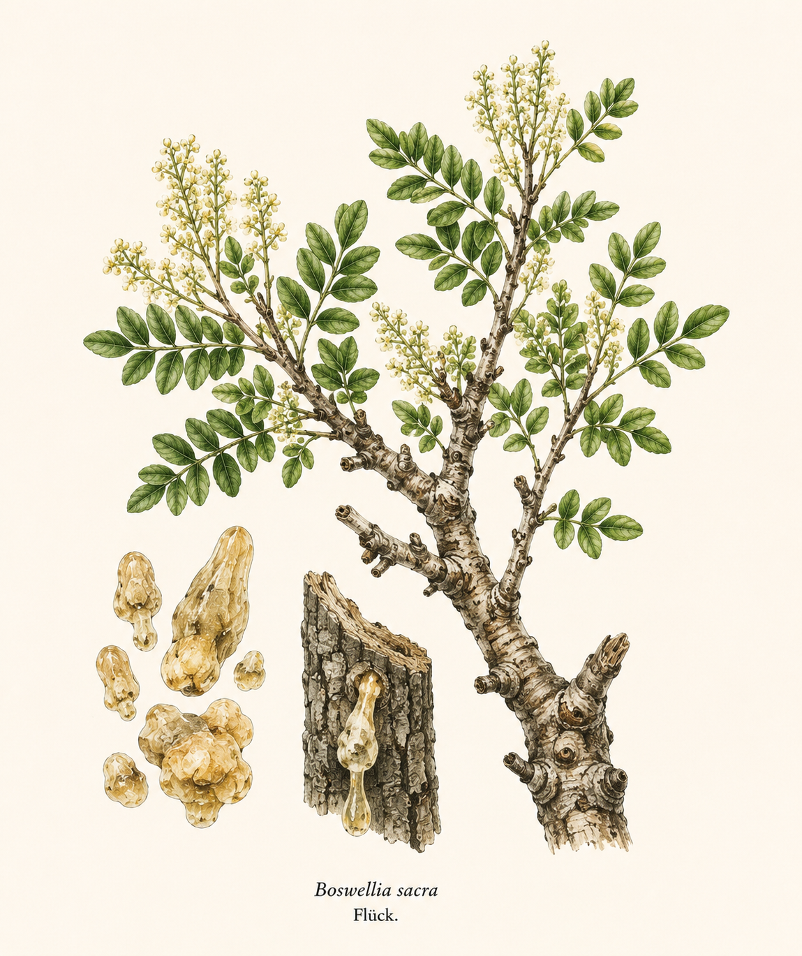 Frankincense botanical illustration