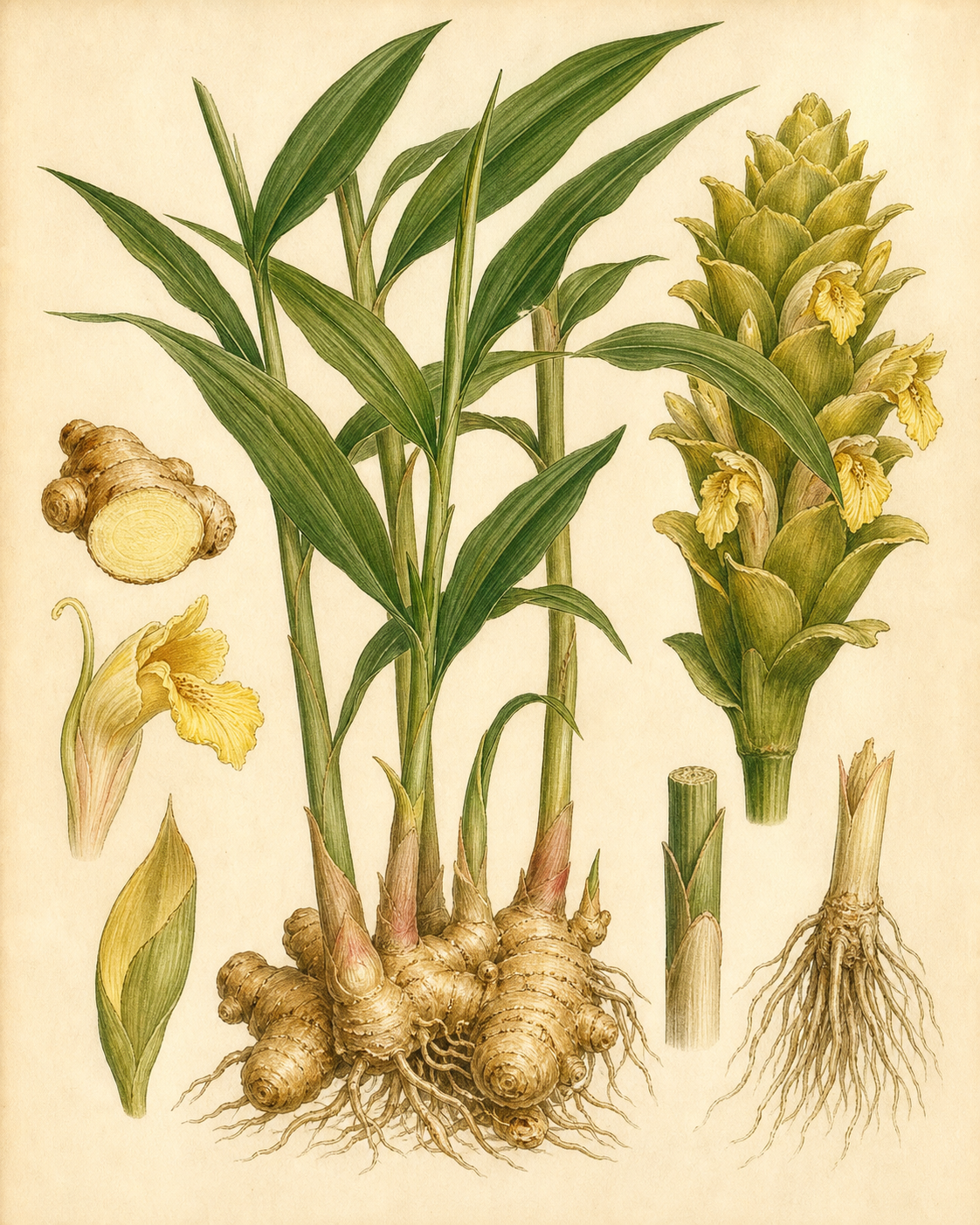 Ginger botanical illustration