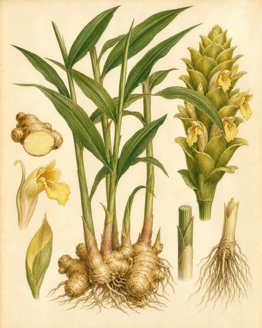 Ginger botanical illustration