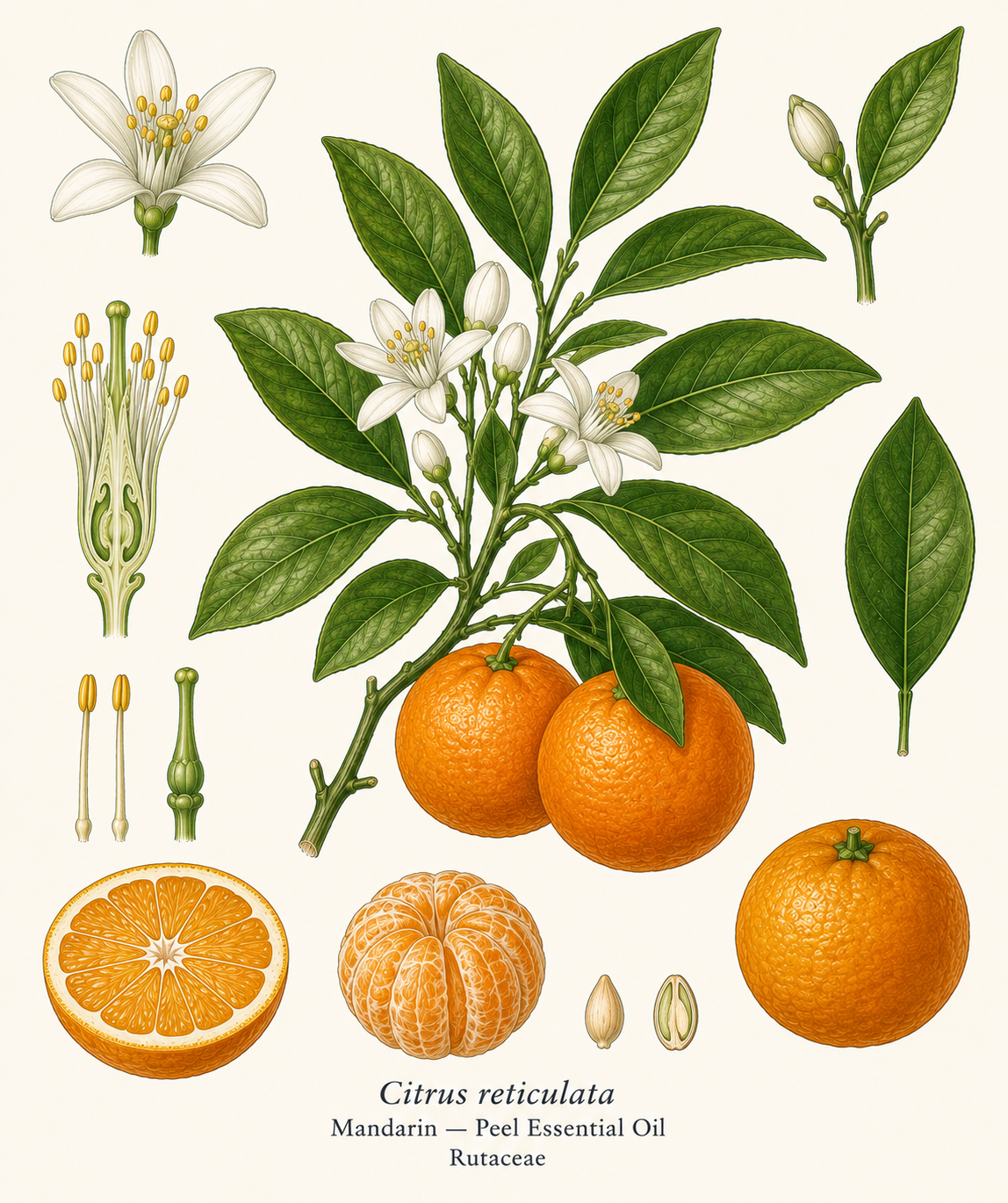 Mandarin botanical illustration