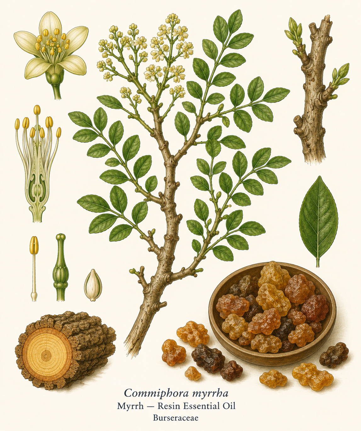 Myrrh botanical illustration