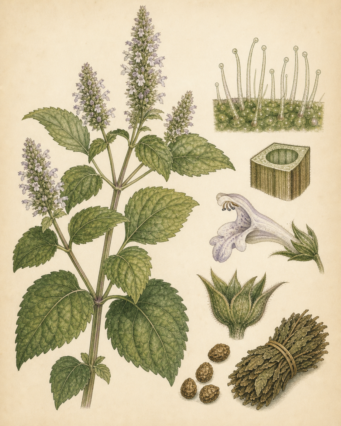 Patchouli botanical illustration