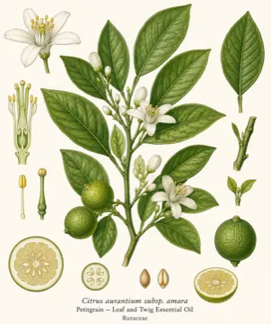 Petitgrain botanical illustration