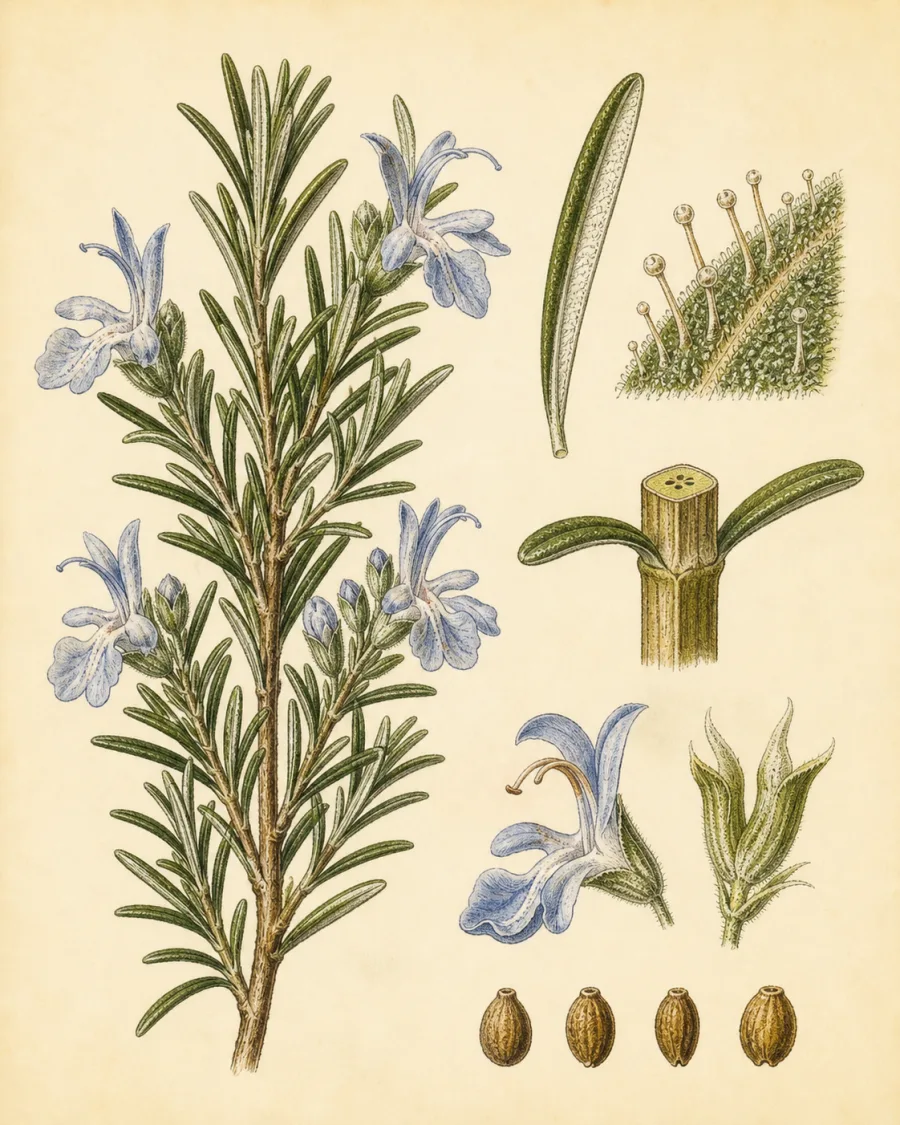 Rosemary botanical illustration