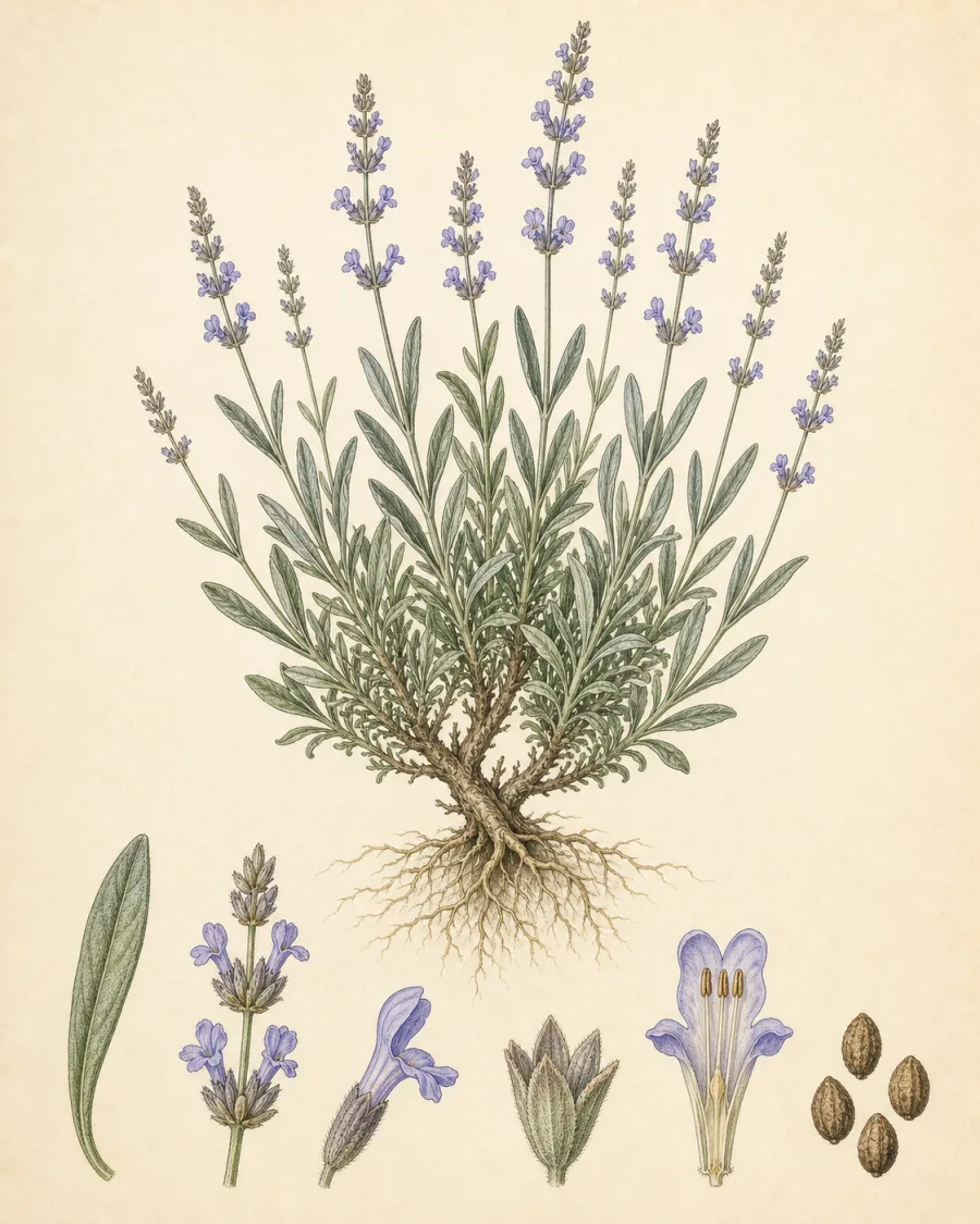Spike Lavender botanical illustration